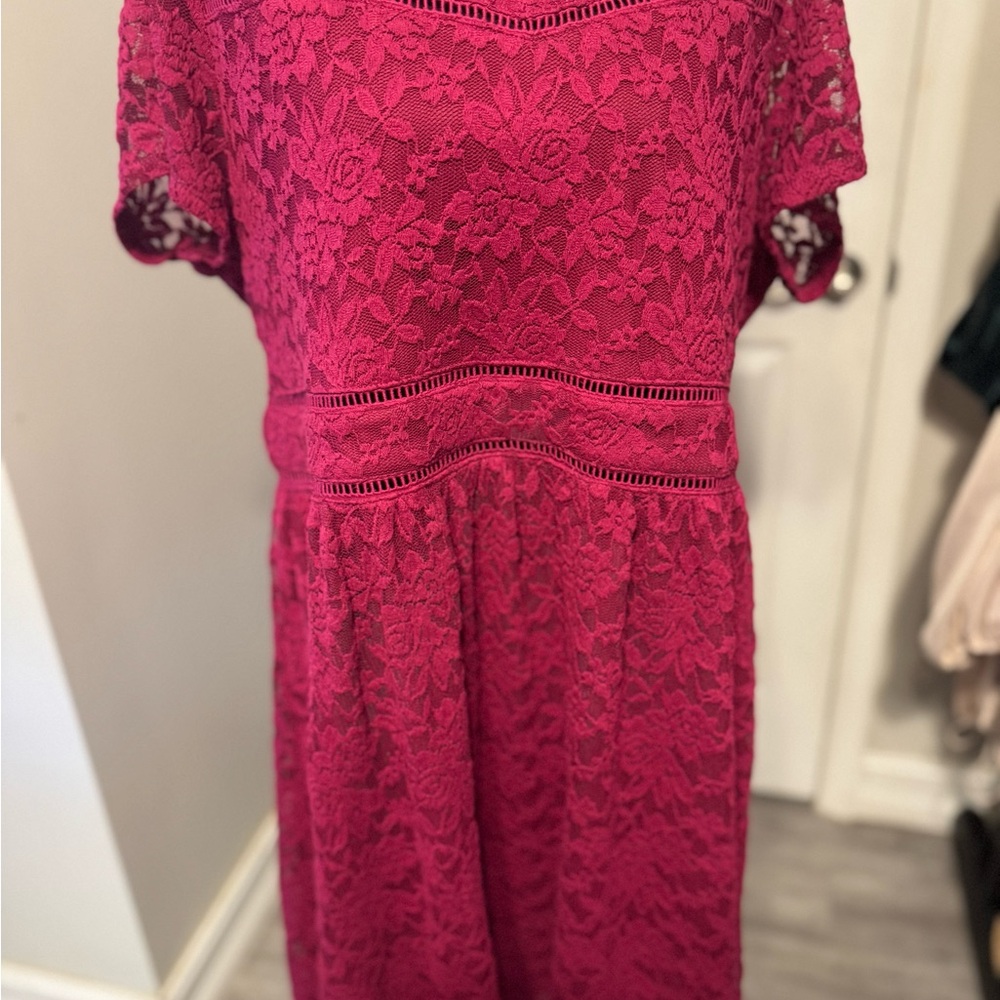 Torrid Elegant Lace Dress in Rich cranberry color  size 20